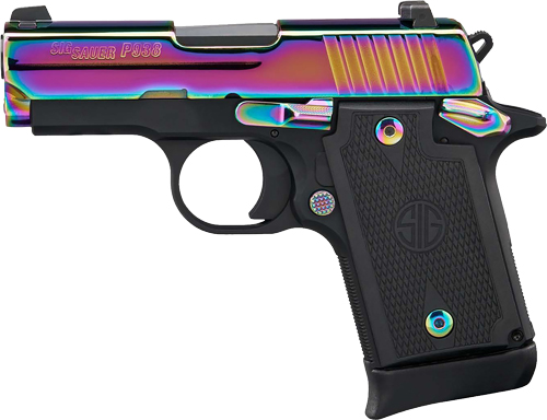 SIG P938 9MM 3" SAO SIGLITE - (1)7RD G10 TITANIUM RAINBOW — view 1
