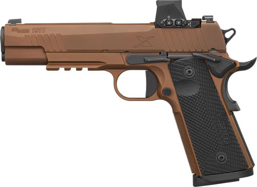 SIG 1911 X 45ACP 5" W/ROMEO-X - (2)8RD G10 STEEL COYOTE — view 1
