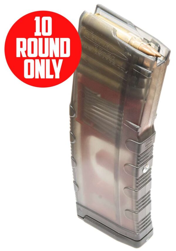 AMEND2 MOD C 10/30 AR15 5.56/223 10RD TRANSLUCENT SMOKE POLYMER MAG STATE RESTRICTED ( 50 PER CASE ) — view 1