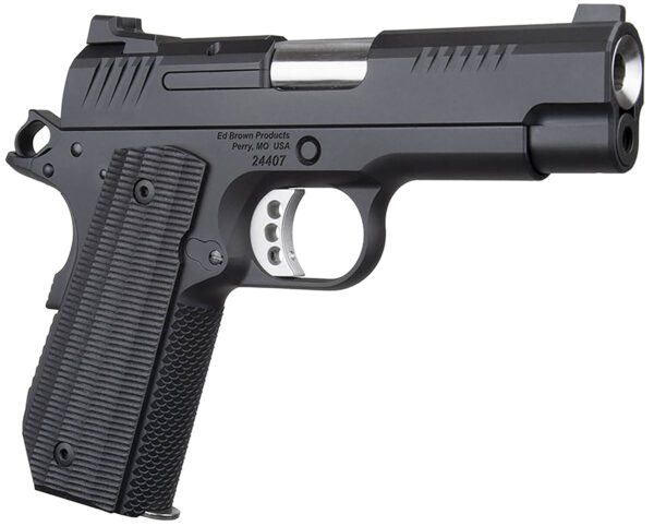 Ed Brown EVOKC9LW 1911 EVO KC Lightweight 9mm Luger 7+1 4" Stainless Bull Barrel, Black Gen4 Serrated Slide, Black Gen4 Carbon Steel Frame w/Beavertail, Black Grips — view 1