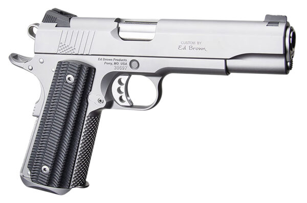 Ed Brown BASESS2A 1911 2nd Amendment 45 ACP 7+1 5" Stainless Steel Barrel, Serrated Slide & Frame, Black Alien G10 Grip, Right Hand — view 1
