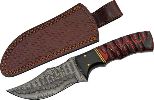 SZCO RITE EDGE 4" BUFFALO HORN - /TWISTED WOOD DAMASCUS W/SHTH — view 1
