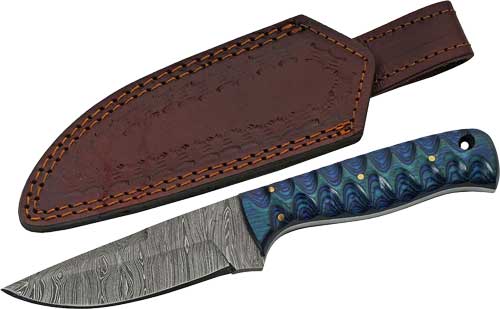SZCO RITE EDGE 4" BLUE TWISTED - WOOD HUNTER DAMASCUS W/SHTH — view 1