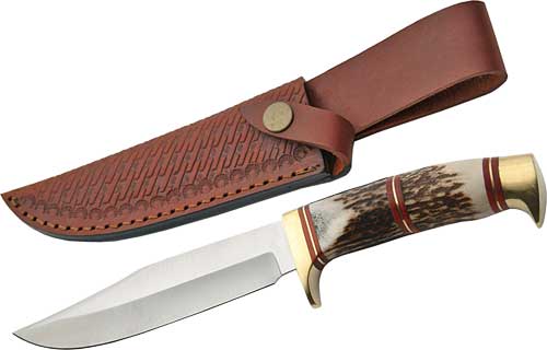 SZCO STEEL STAG 5.75" STEEL - WOLF STAG HUNTER W/SHEATH — view 1