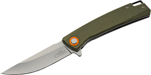 SZCO RUC 4" GREEN MICARTA - FOLDER D2 STEEL BLADE — view 1