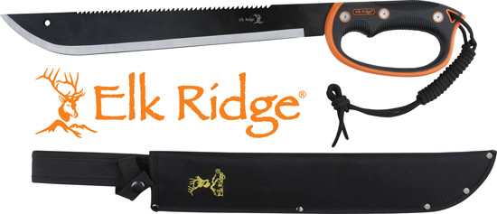 MC ELK RIDGE MACHETE 21.5" - BLADE W/SHEATH D-HANDLE BLK/SS — view 1