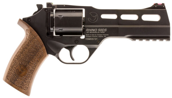 Chiappa Firearms CF340246 Rhino 50SAR  Medium Frame 357 Mag 6rd 5" Black Anodized Steel Vent Rib Barrel, Black Cylinder, Black Anodized Aluminum Frame w/Picatinny Rail, Walnut Grip, Exposed Hammer — view 1