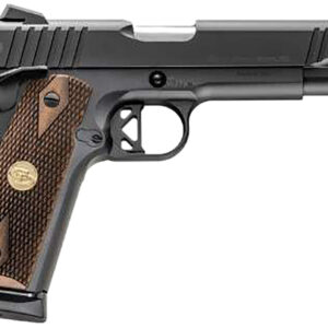 Chiappa Firearms 440211 1911 Superior Full Size 45 ACP 8+1 5" Stainless Steel Barrel, Black Steel Optic Ready/Serrated Slide & Frame w/Beavertail, Walnut Diamond Checkered Grip, RMR/RMSc Footprint