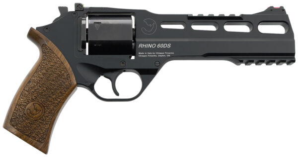 Chiappa Firearms CF340343 Rhino 60DS *CA Compliant 10mm Auto 6 Shot 6" Black Anodized Picatinny Rail/Vent Rib Barrel, Black Cylinder, Black Anodized Aluminum Frame w/Picatinny Rail, Walnut Grip — view 1