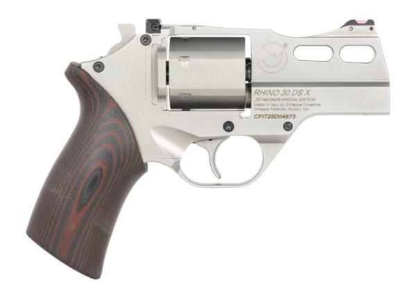 Chiappa Firearms CF340353 Rhino 30SARX *CA Compliant 357 Mag 6 Shot 3" Stainless Steel Barrel & Cylinder, Stainless Alloy Frame, Black/Red G10 Grip — view 1