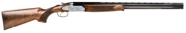 F.A.I.R. FRS6922028 SLX 692 Gold Full Size 20 Gauge Break Open 3" 2rd 28" Blued Over/Under Vent Rib Barrel, Silver Stainless Steel w/Gold Engraved Receiver, Fixed Walnut Stock, Right Hand — view 1