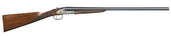 F.A.I.R. FRISSL1228 Iside Select 12 Gauge Break Open 2rd 28" Black Side By Side Barrel, Polished Silver w/Gold Inlay Receiver, English Style Oiled Walnut Stock, Technichoke XP50 Choke System — view 1