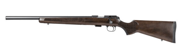 CZ-USA 02392 457 Varmint 22 LR 5+1 20.50" Black Nitride Heavy Barrel, Black Nitride Stainless Steel Grooved Receiver, Wood Stockn Left Hand — view 1