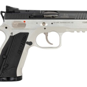 CZ-USA 86156 Shadow 2  Compact Frame 9mm Luger 15+1 4" Stainless Black Optic Ready/Serrated Slide, Silver Aluminum Frame w/Beavertail & Picatinny Rail, Black Duralumin Grip