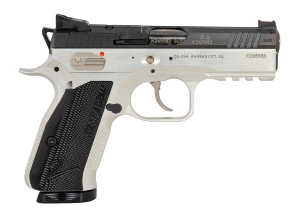 CZ-USA 86156 Shadow 2  Compact Frame 9mm Luger 15+1 4" Stainless Black Optic Ready/Serrated Slide, Silver Aluminum Frame w/Beavertail & Picatinny Rail, Black Duralumin Grip — view 1