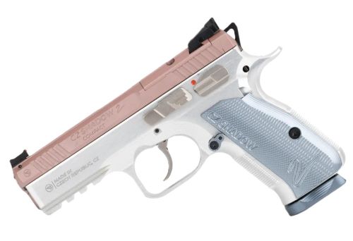 CZ SHADOW 2 COMPACT OR 9MM FS - 4" 15RD ROSE SILVER GRIPS — view 1