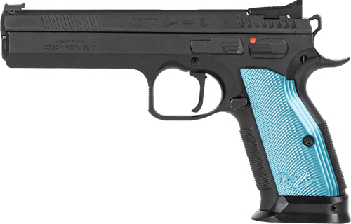 CZ TS2 SA 9MM FS 20RD - BLACK POLYCOAT BLUE GRIP — view 1