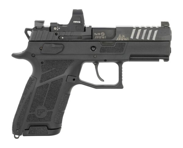 CZ-USA 91604 P-09 C Nocturne Compact 9mm Luger 15+1 3.75" Black Steel Serrated w/Optic Slide, Black Polymer Frame w/Picatinny Rail, Interchangeable Backstrap Grip, Viridian RFX-15 — view 1