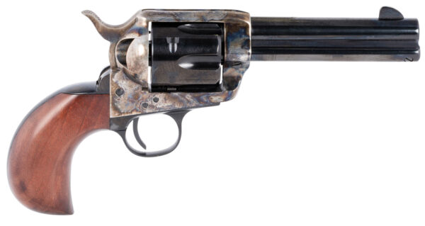 Taylors & Company 200069 1873 Cattleman 357 Mag Caliber with 4.75" Blued Finish Barrel, 6rd Capacity Blued Finish Cylinder, Color Case Hardened Finish Steel Frame & Birdshead Walnut Grip — view 1