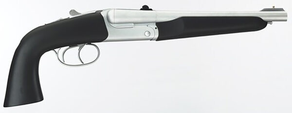 Taylors & Company 210248 Alaskan Howdah Pedersoli 45 Colt (Long Colt) SA 410 Gauge 2 Shot 10.25" Matte Chrome Octagon Barrel, Matte Chrome Steel Frame, Black Rubber Grip — view 1