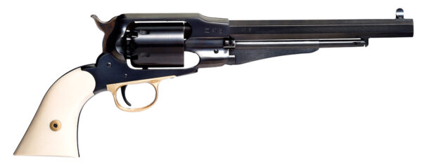 Taylors & Company 550778 1858 Remington Sodbuster Uberti 44 Cal 6 Shot Percussion 8" Blued Octagon Barrel, Blued Cylinder & Steel Frame, Ivory Polymer Grip — view 1