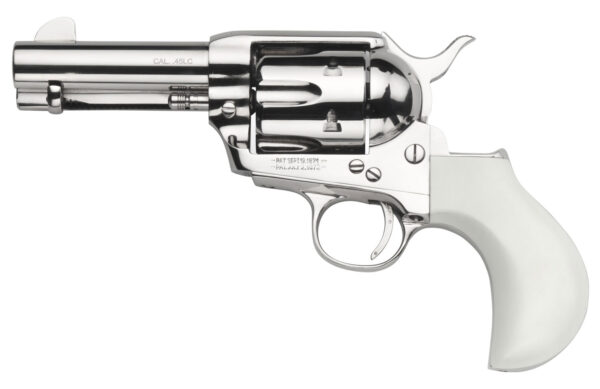 Taylors & Company 200073 1873 Cattleman 357 Mag Caliber with 3.50" Barrel, 6rd Capacity Cylinder, Overall Nickel-Plated Finish Steel & Ivory Birdshead Synthetic Grip — view 1