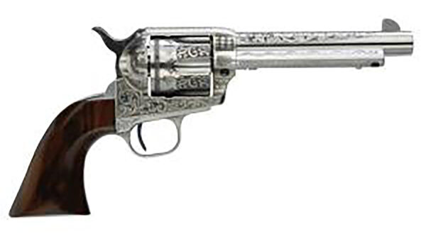 Taylors & Company 555160 1873 Cattleman Uberti 45 Colt (Long Colt) 6 Shot 4.75" White Engraved Round Barrel, Cylinder & Steel Frame, Black Polymer Navy Grip, Exposed Hammer — view 1