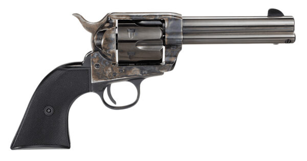 Taylors & Company 200109 1873 Pietta 9mm Luger 6 Shot 4.75" Blued Round Barrel, Blued Cylinder, Color Case Hardened Steel Frame, Black Checkered Plastic Navy Grip, Manual Safety, Exposed Hammer — view 1