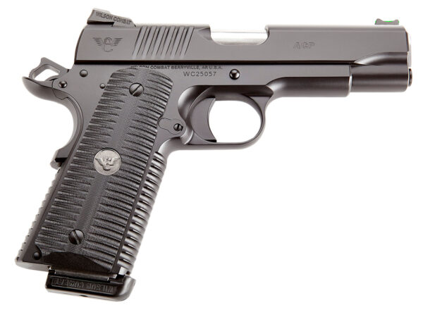 Wilson Combat ACPCOM9 ACP Commander 9mm Luger 10+1 4.25" Stainless Match Grade Barrel, Black Serrated Carbon Steel Slide, Black Armor-Tuff Carbon Steel Frame w/Beavertail, Black G10 Eagle Claw Grip — view 1
