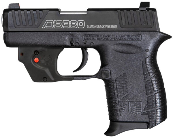 Diamondback DB0101E002 DB380 Gen4 w/Laser Micro-Compact Frame 380 ACP 6+1, 2.80" Stainless Steel Barrel, Serrated Stainless Steel Slide, Mint Polymer Frame w/Beavertail & Grip, Viridian Laser — view 1