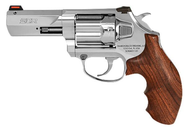 Diamondback DB075AS703 SDR  Sports South Exclusive 357 Mag/38 Special +P 6 Shot 3" Polished Stainless Steel Barrel, Cylinder & Frame, Hogue Wood Grip, Exposed Hammer — view 1