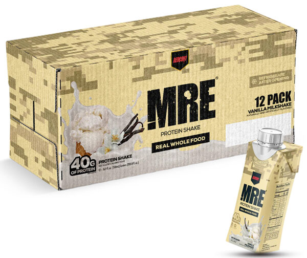 Redcon1 RC1MRERTDVM12 MRE Ready to Drink Vanilla Milkshake 14 oz, 12pk — view 1