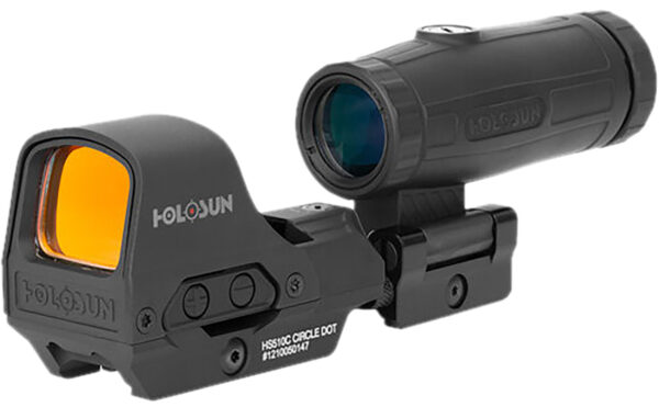 Holosun HE510C-GR/HM3X   Black 1x/3x 0.91x1.26" 2 MOA/65 MOA 2 MOA Green Dot/65 MOA Green Circle Reticle — view 1