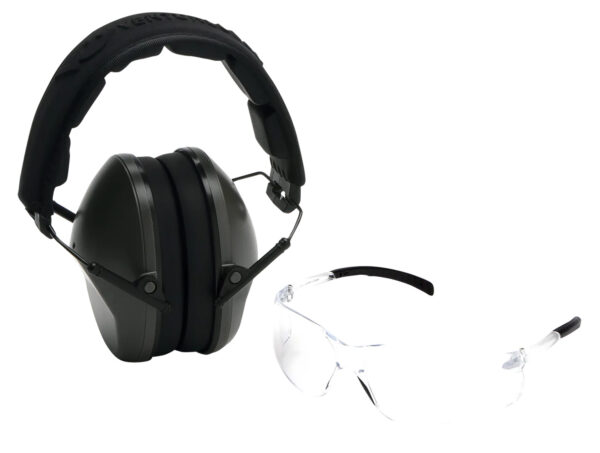 Pyramex VGCOMBO310  Earmuff/Glasses Combo Kit Over the Head Clear Lens Wraparound Clear Frame — view 1