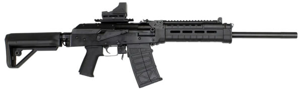 JTS Shotgun M12AKT2.1 M12AK T1 12 Gauge Semi-Auto 5+1 (2.75") 3" 18.70" Chrome-Lined Barrel, Black, M-Lok Handgaurd, Fixed Stock, Adj. Gas Block, 3 Chokes, Includes Red Dot — view 1