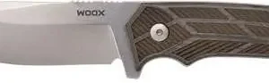 WOOX ROCK62 FIXED BLADE KNIFE - STONEWASHED GREY - MICARTA® / CHECKERED