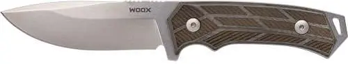WOOX ROCK62 FIXED BLADE KNIFE - STONEWASHED GREY - MICARTA® / CHECKERED — view 1