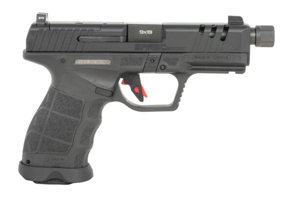 Sarsilmaz SAR9CSOCOMBL10 SAR9 SOCOM Compact 9mm Luger 10+1 4.70" Black Threaded Barrel, Black Steel Optic Cut/Serrated Slide, Black Polymer Frame w/Picatinny Rail, Interchangeable Backstrap Grip, RMSc — view 1