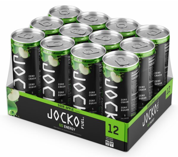 Jocko Fuel 29003 Sour Apple Energy Drinks 12oz 12Pack — view 1