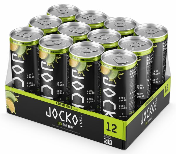 Jocko Fuel 29006 Lemon Lime Energy Drinks 12oz 12Pack — view 1