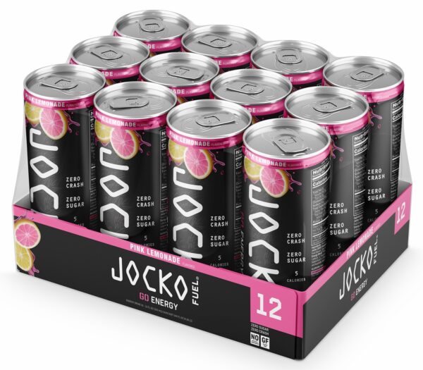 Jocko Fuel 29076 Pink Lemonade Energy Drinks 12oz 12Pack — view 1