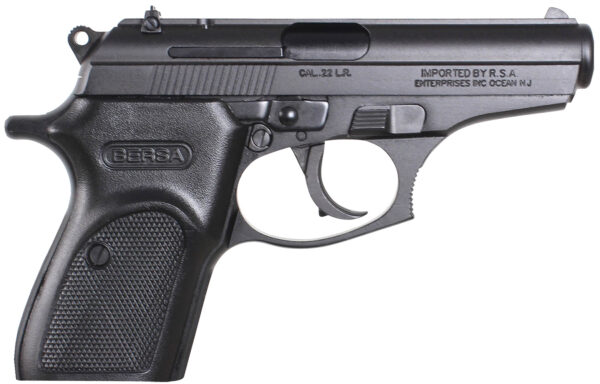 Bersa T22M Thunder  Micro-Compact Frame 22 LR 10+1, 3.50" Black Steel Barrel, Matte Black Serrated Slide, Matte Black Aluminum Frame w/Beavertail — view 1