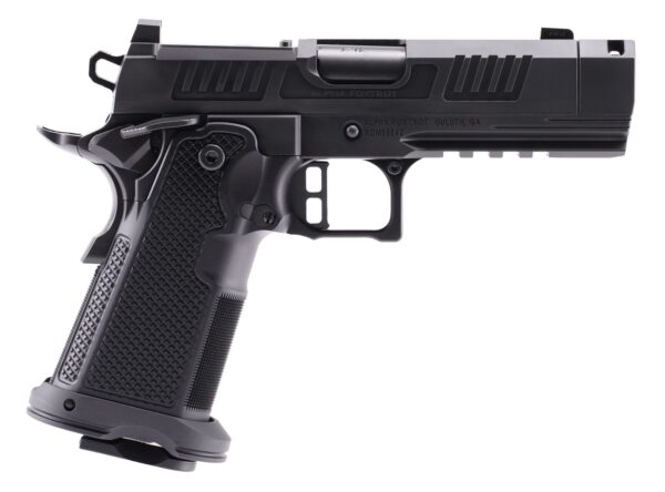 Alpha Foxtrot AA47X1QIG-XDBK19 AF1911 Romulus 9mm Luger 20+1 3.50" Black DLC Stainless Steel Threaded Compensated Barrel, Optic Ready/Serrated Slide & Frame w/Beavertail & Picatinny Rail, Aluminum Gri — view 1