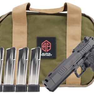 Alpha Foxtrot AA39X1CIG-XDBK20-PROM AF1911 Romulus Promo 9mm Luger 20+1 4.25" Black Bull Ramped Compensated Barrel, Polished DLC Stainless Steel Optic Ready/Serrated Slide & Frame w/Beavertail & Picat