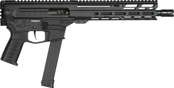 CMMG 99A806DAB Dissent MKGS 9mm Luger 33+1 10.50", Black, Picatinny Brace Adapter, 5.50" M-LOK Handguard, Left Side Charging Handle, Zeroed Linear Comp, Zeroed Drop-In Single Stage Trigger — view 1