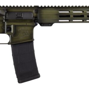 Shark Coast Tactical 300-044-1000-14 Distressed 5.56 NATO 30+1 16" Black Melonite Threaded Barrel, Green Distressed Cerakote Aluminum Receiver w/Picatinny Rail, M-LOK Handguard, Magpul MOE SL Black Po