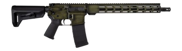 Shark Coast Tactical 300-044-1000-14 Distressed 5.56 NATO 30+1 16" Black Melonite Threaded Barrel, Green Distressed Cerakote Aluminum Receiver w/Picatinny Rail, M-LOK Handguard, Magpul MOE SL Black Po — view 1