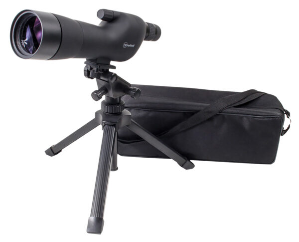 Firefield FF11018K Spotting Scope Kit 20-60x 60mm Black Rubber Armor Angled Body BaK-4 Roof Prism & Straight Eye Piece — view 1