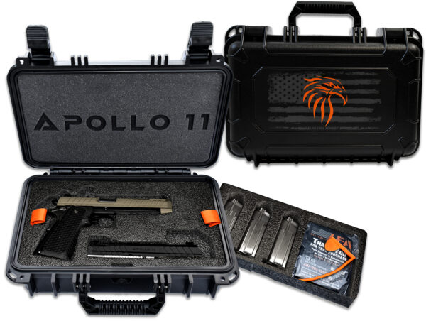 Live Free Armory LFAPF712086 Apollo 11  9mm 17+1 4.15" 416 Stainless Steel Slide Elite Flat Dark Earth Cerakote Black Polymer Grip — view 1
