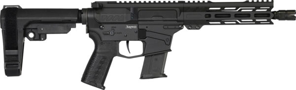 CMMG 57A340FAB Banshee MK57 5.7x28mm 20+1 8" Black Nitride Medium Taper Threaded Barrel, EML 7" M-LOK Handguards, Black Armor Cerakote Aluminum Picatinny Rail Receiver, CMMG Zeroed Grips — view 1